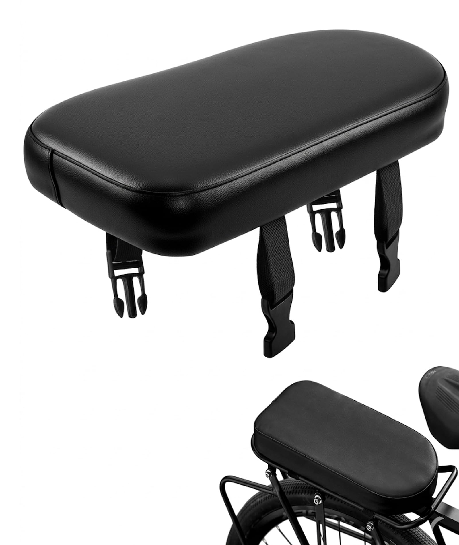 Cycle Seat, Comfortable Cycle Seat Cover with Bike Seat Cushion, Cycling Accessories for Family Rides and Outdoor Adventures, Durable Bicycle Seat Cushion in Black-image-31