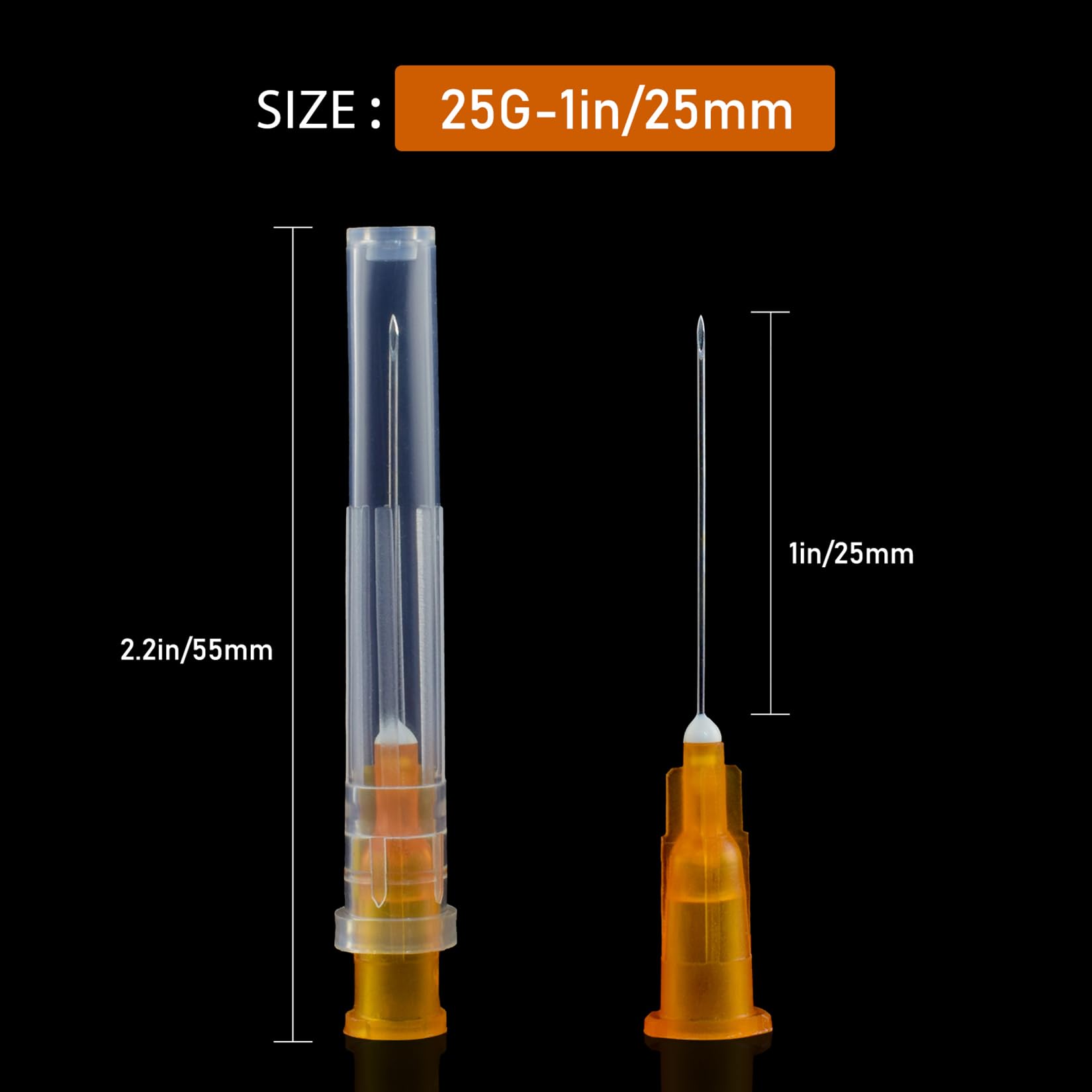 25Ga 1inch/25mm Disposable sterile Needles,Pack of 100 — Amazon image 2