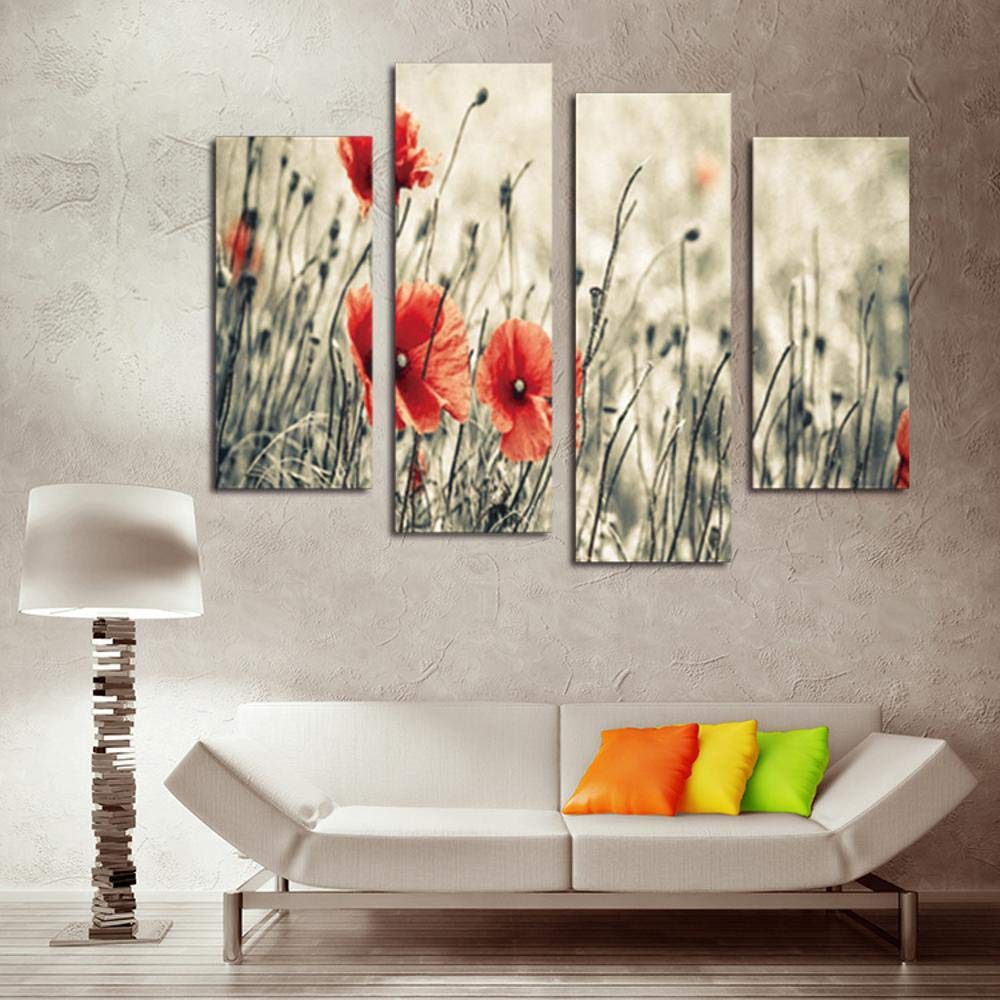 Florales jet d'encre huile peinture sur toile déco murale salon gris