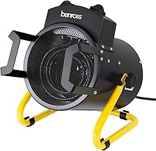 Benross 42450 3000W Industrial Fan Heater/Adjustable Thermostatic Control/Cool Air Setting/Tilting Design/Portable With Carry Handle / IPX4 Waterproof, Yellow