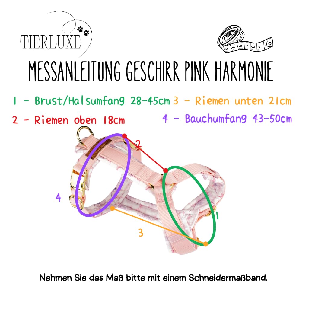 Hundegeschirr Pink Harmonie Tierluxe - weichem Stoff