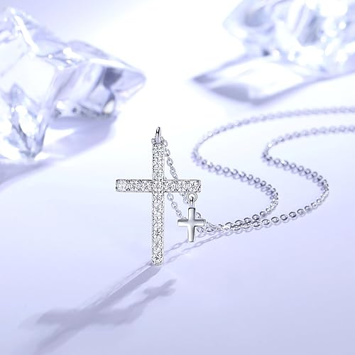 Miniatura 4 de Collar con colgante de moissanita de corte esmeralda redondo de plata de ley 925 de oro blanco de 18 quilates de 18 a 20 pulgadas