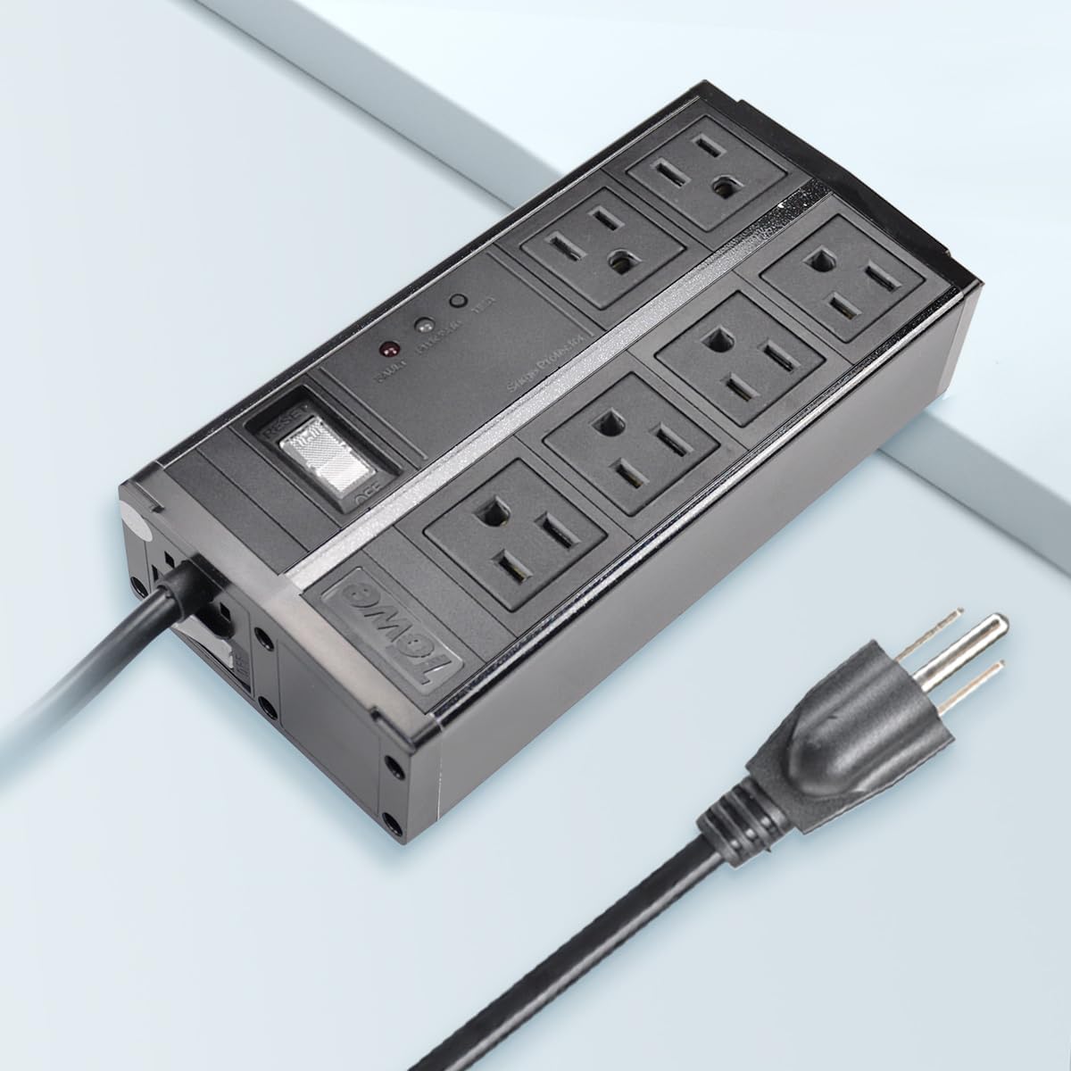 Heavy Duty Power Strip Surge Protector, 2500W Metal Socket Wall Mount 6 Outlets,6FT Extension Cord Industrial Shop Garage Metal Multiple Outlets,ETL Certified (Master Switch, 6 Outlets)