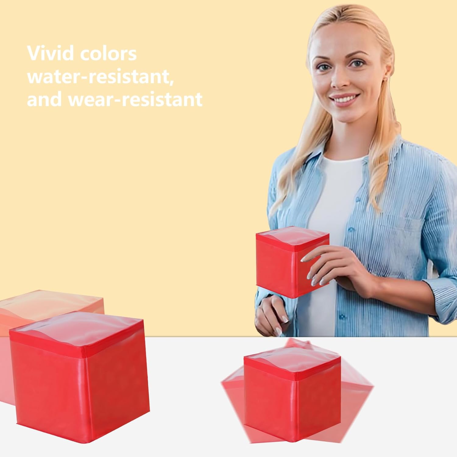Red 6 Sided Large Soft Dice with Pockets DIY Foam Dice for Classroom Learning Activities Story Cube Game Teacher Dice Set(5.9 Inch)