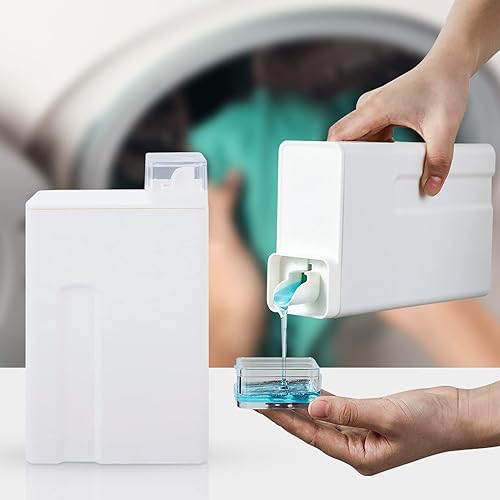 Miniatura 3 de plplaaobo Botella dispensadora, dispensador de detergente para ropa sucia, sellado de plástico, gran capacidad, botella dispensadora de jabón