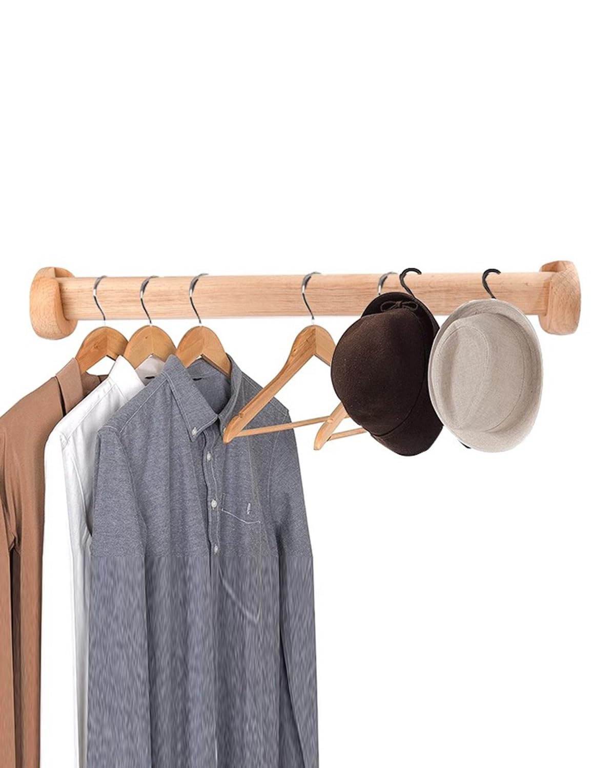Barre dressing bois réglable pour optimiser les petits espaces de 28 à 130 cm
