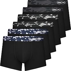QINCAO Boxer Shorts Mens 6 Pack, No Itchy Labels, Cotton …