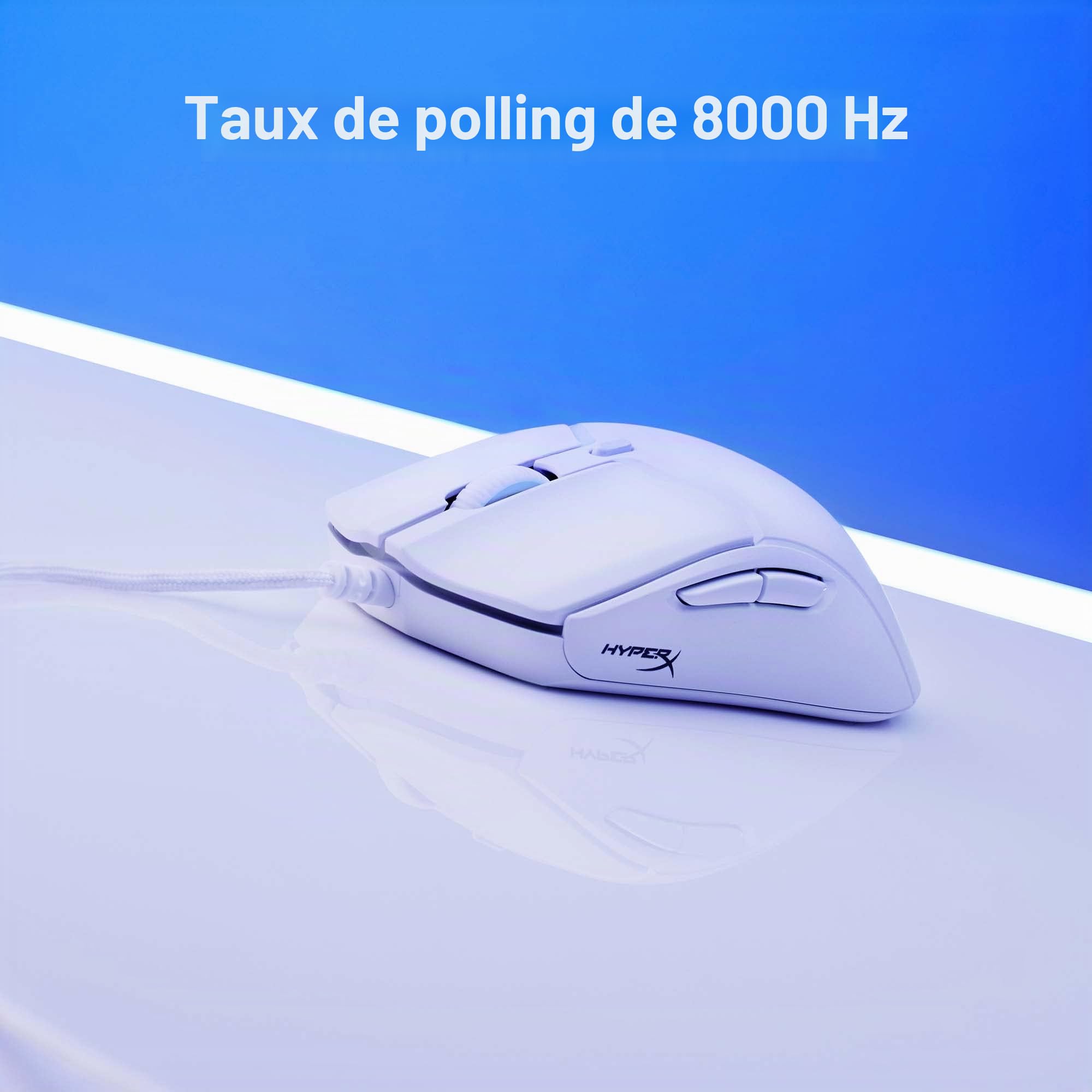 HyperX Pulsefire Haste 2 Souris Gaming Filaire, Ultra Légère 53 g, Capteur HyperX 26K jusqu’à 26 000 DPI, Polling Rate 8 000 Hz, Câble HyperFlex 2, 6 Boutons Programmables PC, Noir