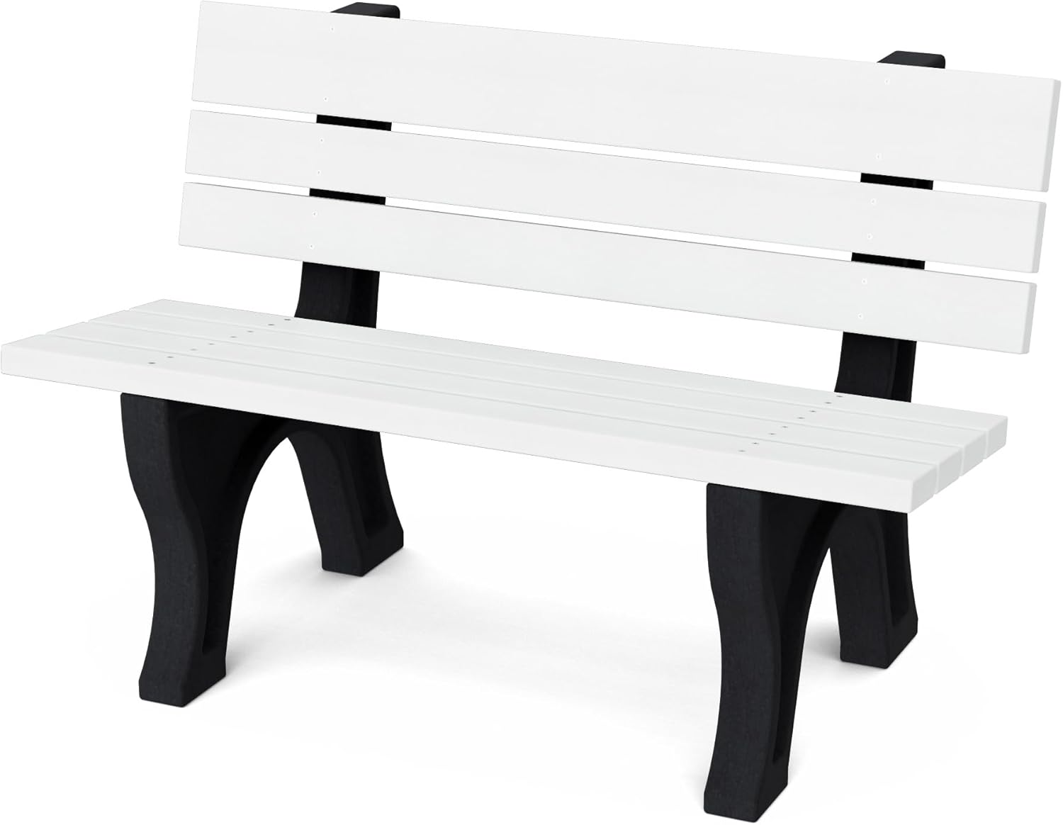 Wildridge Heritage 4' Park Bench, Tudor Brown and Black - Outdoor All-Weather HDPE Furniture