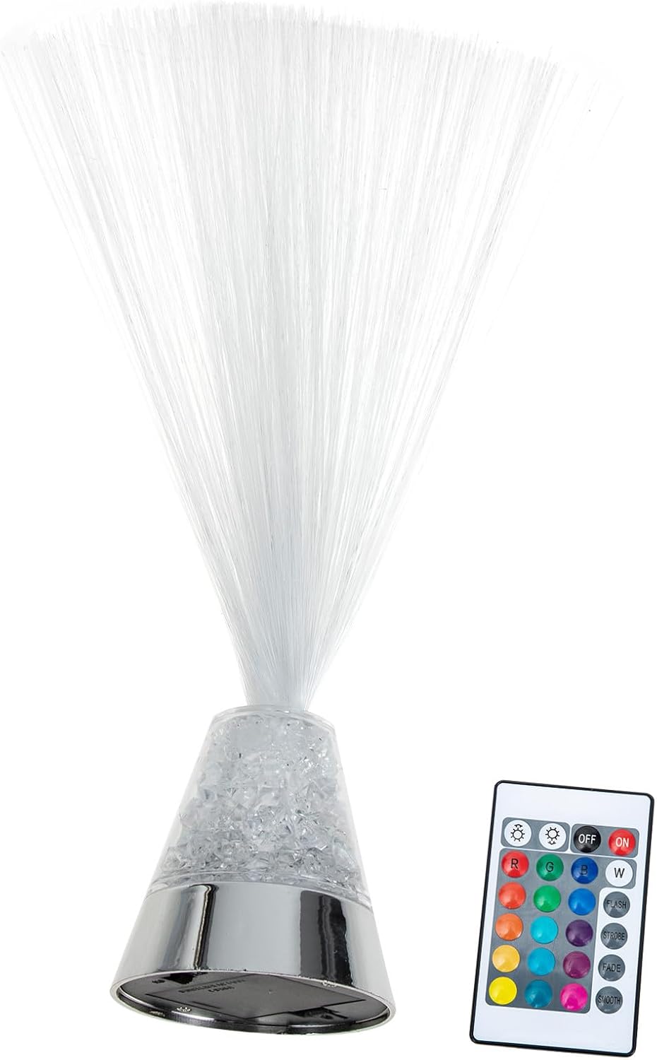 Vaguelly Chic Remote Control LED Fiber Optic Night Lamp Decorative Tabletop Light for Bedroom Party Home Hotel Romantic Illumination and Stylish Optic Lighting