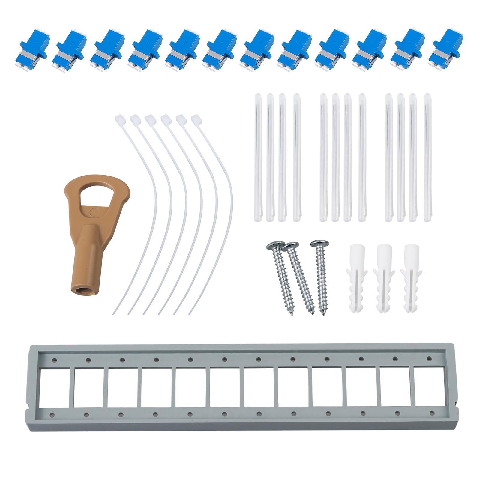 Glasfaser-Verteilergehäuse mit 12 Kernen und 12 LC-Duplex-Singlemode-Kupplungen, FTTH-Glasfaser-Zubehör, 24,5 x 22 x 6,5 cm