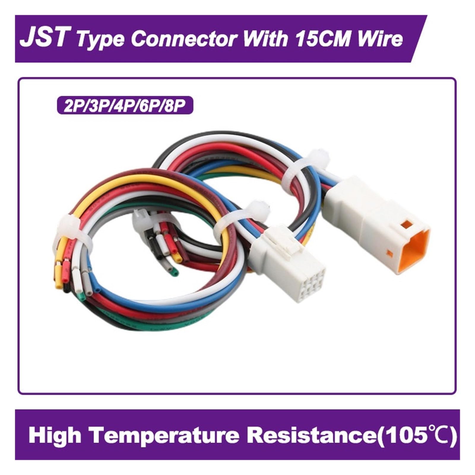 5/20/100 Sätze JST-Automobilsteckverbinder JST02R/02T – Mini-Miniatur-Wasserdichter Stecker- und Buchsenstecker, Kabelbaumstecker, mit 15 cm Kabel(4P Male 04T-JWPF,20 SETS)