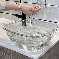 Vista 9 de Lavabo de plástico portátil para plato de frutas de plástico, lavabo plegable para botellas, lavabo de salón transparente, lavabo de salón