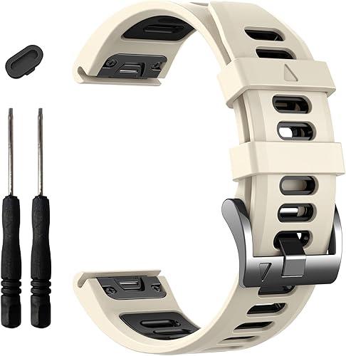 Miniatura 5 de 26mm QuickFit Strap for Fenix 7X Pro Bands Replacement,EZMVZKU Sport Silicone Wristand Compatible with Garmin Tactix 7 Pro Enduro 2 Fenix 6X Pro