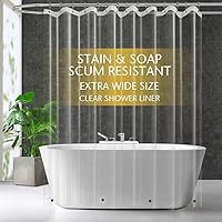 Vista 27 de Forro de Cortina de Ducha de Plástico Transparente de Tamaño Estrecho, 42x72 Pulgadas, Plástico Transparente Delgado y Liviano para Baño con Ojales