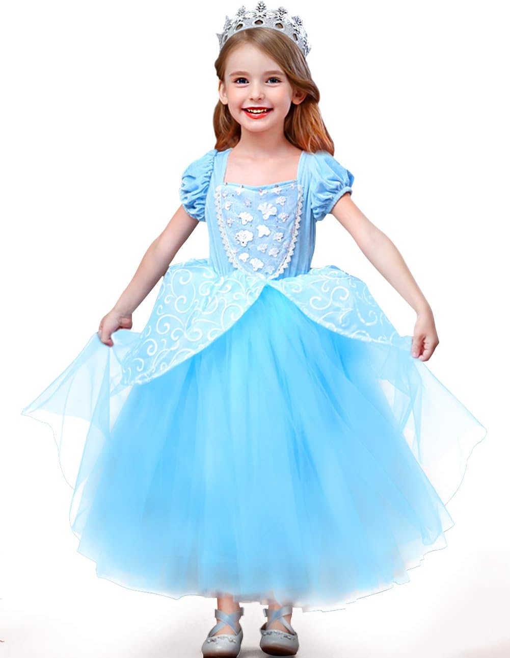 Cqdy シンデレラドレス キッズコスチューム コスプレ 衣装 仮装 子供ドレス Cinderella プリンセスドレス ガールズワンピース 子供服 ハロウィン 誕生日 発表会 110cm 最安値挑戦