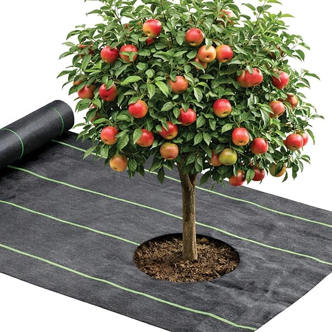 SIDDHI Weed Mat 1.5 Meter x 1.5 Meter Piece Weed Mat – Pieces,Laser Cut Hole with hot Sealing Half Center Line Cut,Center Hole 8 inch, Thickness 110 GSM Pack of (5, Black)-image-6