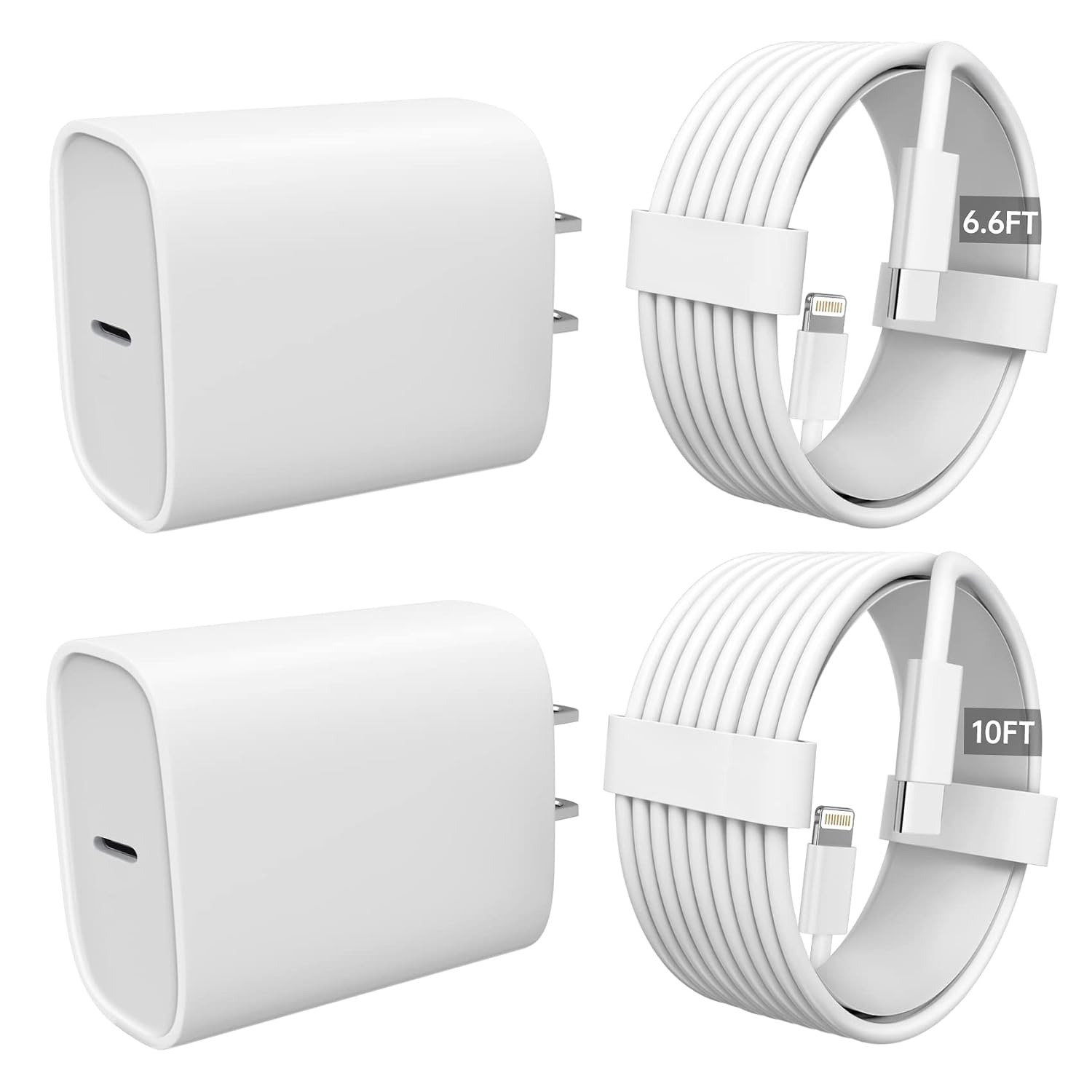 iPhone 13 12 11 Pro Max Charger【MFi Certified】20W iPhone Charger Fast Charging with 10FT&6.6FT USB C to Lightning Cable Cord Charger Block Compatible with New iPhone 13/13 Pro/12/12 Pro/11/11 Pro,iPad
