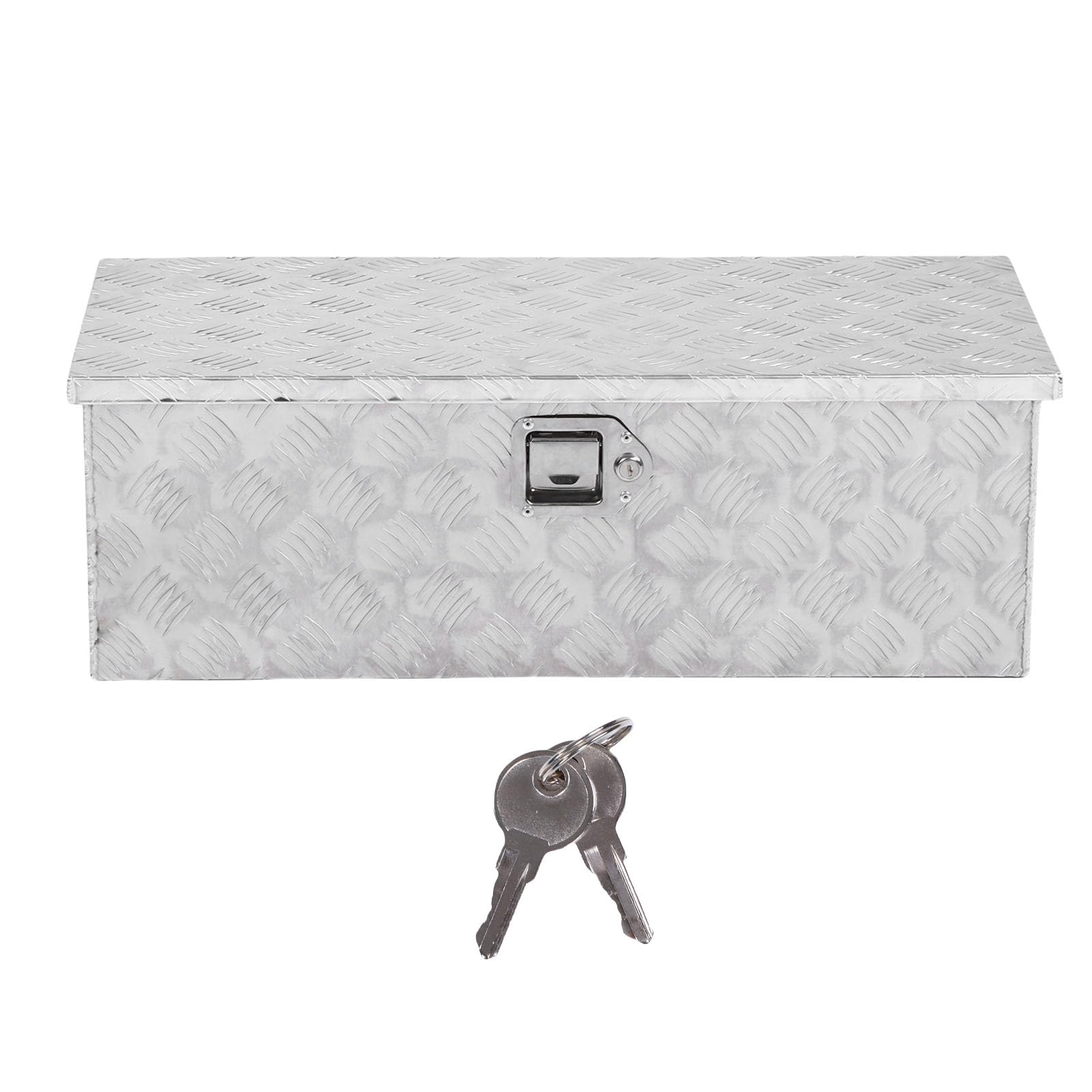 Jeffergarden Caja de Herramientas para Caja de Camión, de Herramientas de Aluminio para Remolque de 30 X 13 X 10 Pulgadas con Cerradura, Almacenamiento de 64 L con Recubrimiento en Polvo, Patrón de