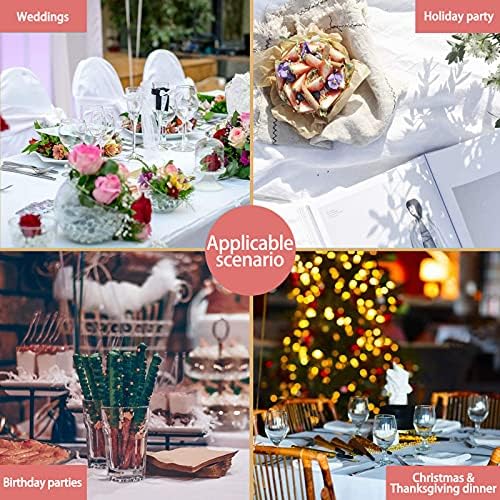WWW Disposable Plastic Tablecloths, 4 Pack Rectangle Dot Tablecloths, Plastic Table Cover for Parties, Holiday Dinner, Wedding, Anniversary and Buffet Table Rose Gold Dot