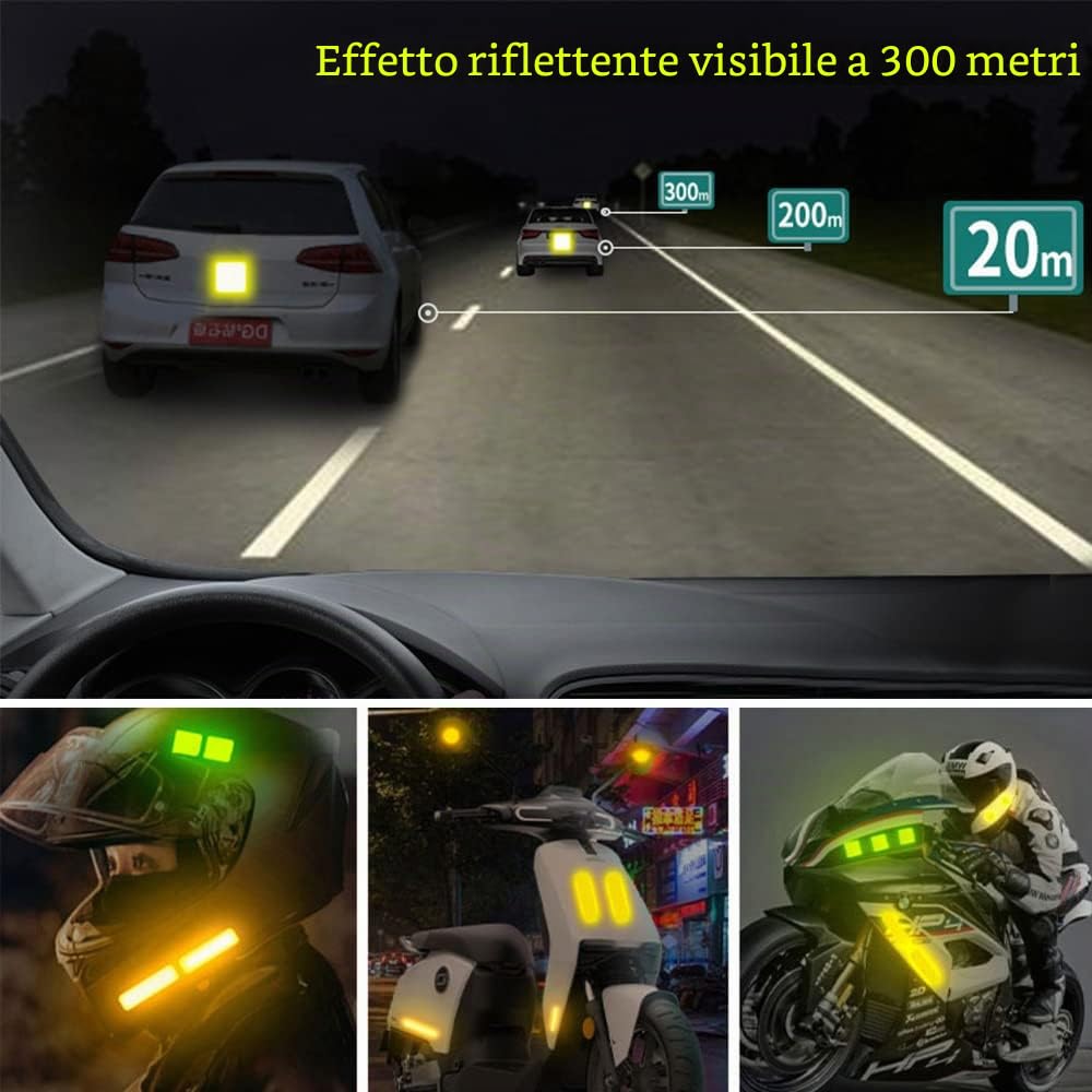 48 Pezzi Nastro Catarifrangente Adesivo, Strisce Catarifrangenti Adesive, Adesivi Catarifrangenti, Catarifrangenti Adesivi, Nastro Riflettente Adesivo, Adesivo Catarifrangente, per Moto Biciclette