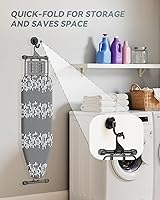 Vista 7 de Tabla de Planchar de Tamaño Completo 54"x13" - Tabla de Planchar Ajustable y Plegable con Reposaplancha, Cubierta Resistente al Calor y Acolchado