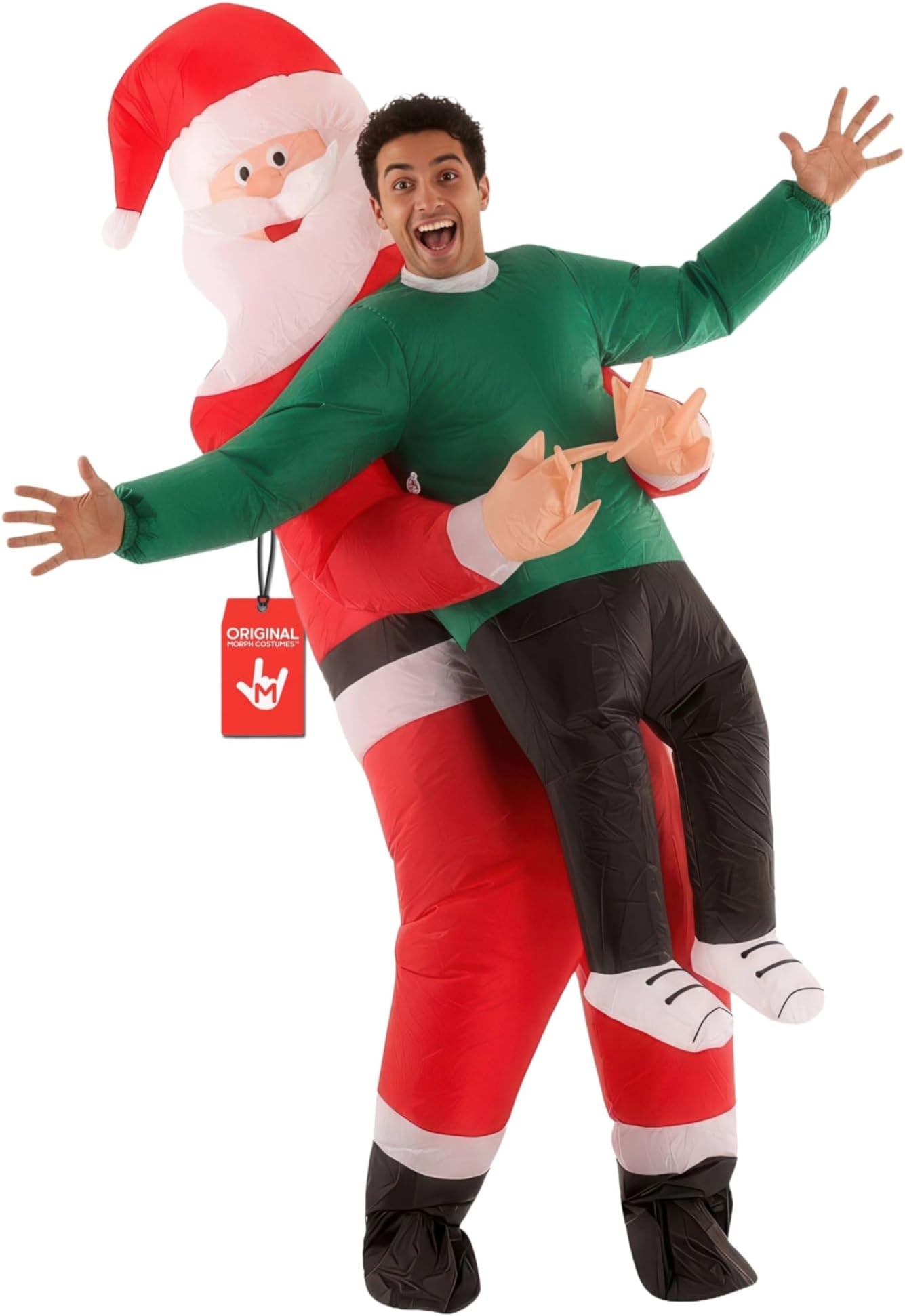 Morph Inflatable Santa Costume Adult, Santa Claus Inflatable Costume, Blow Up Santa Costumes for Adults, Santa Costume