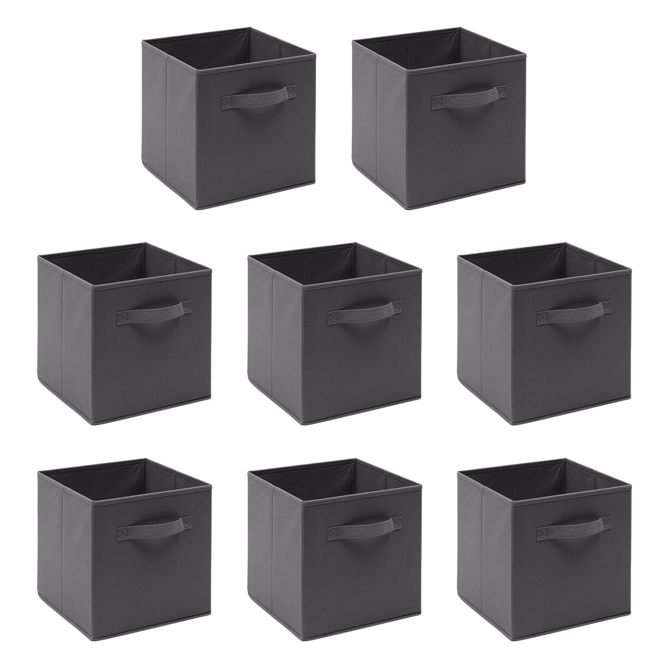 BonChoice Foldable Storage Cubes Boxes with Handle for Home Organization, Fabric Wardrobe Storage Box Organizer Basket Bins for Clothes Toys Towels, Collapsible&Durable (8, Dark Grey) — image 1