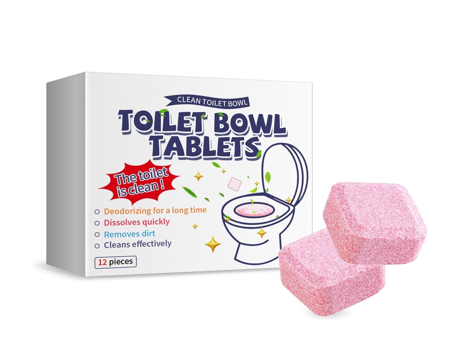 Tabletas efervescentes for el baño | Elimina olores, manchas amarillas, suciedad y manchas de orina(2pcs)