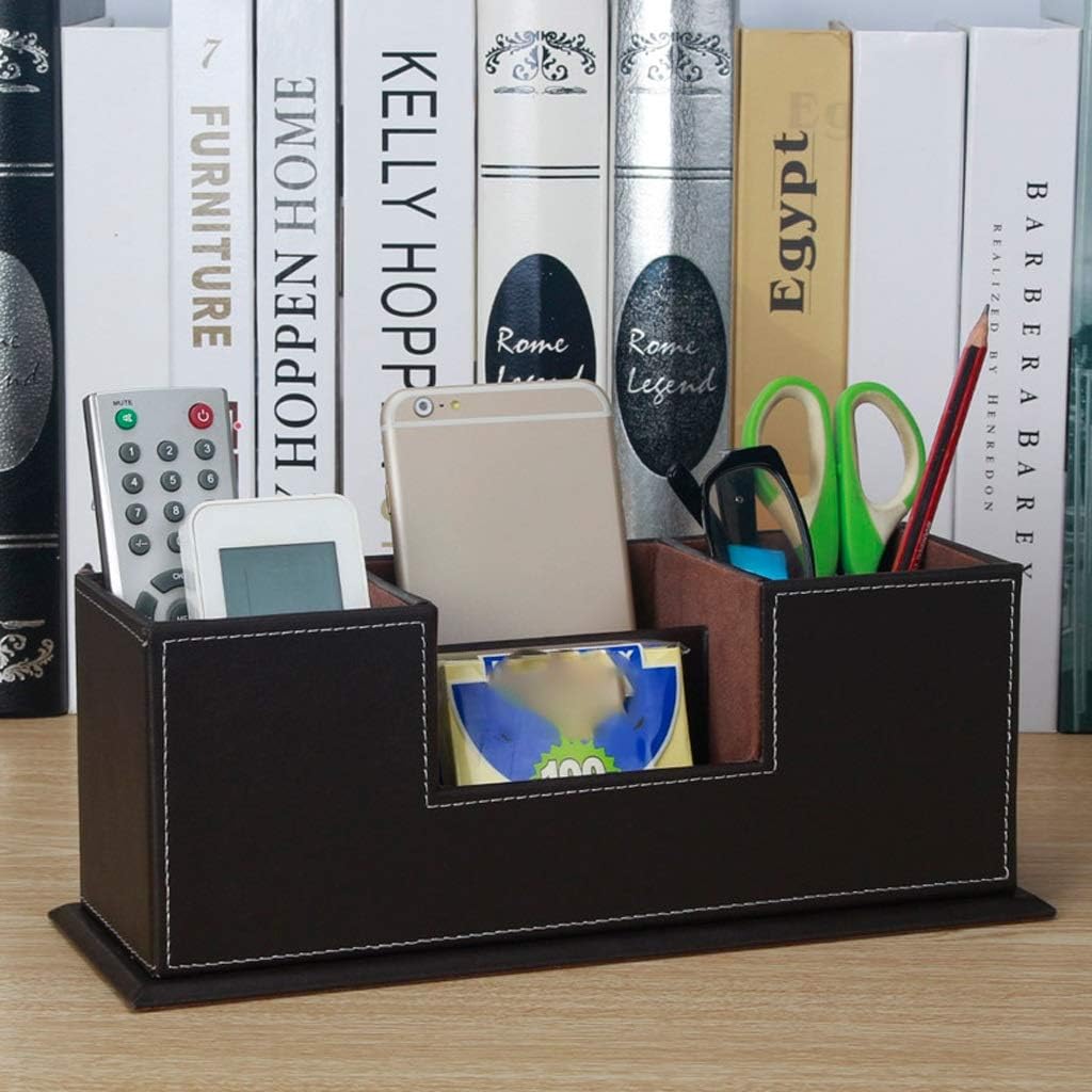 Pencil Cup Creative Leather Organizer Pen Holder Desk Organizer， Leather Pencil Cup，Durable Leather for Desk Office Pencil Holders and Home (Color : Coffee Color Cowhide)