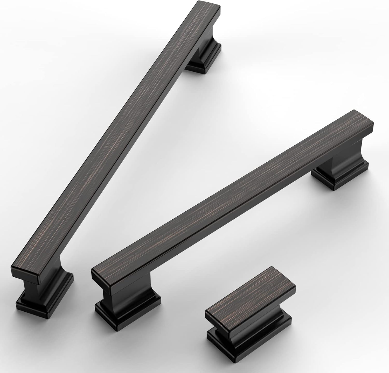 FURNIWARE 30 Pack Cabinet Drawer Pulls, Heavy Duty Cabinet Door Handles Pull Oil Rubbed Bronze- 5"(128mm) Hole Center
