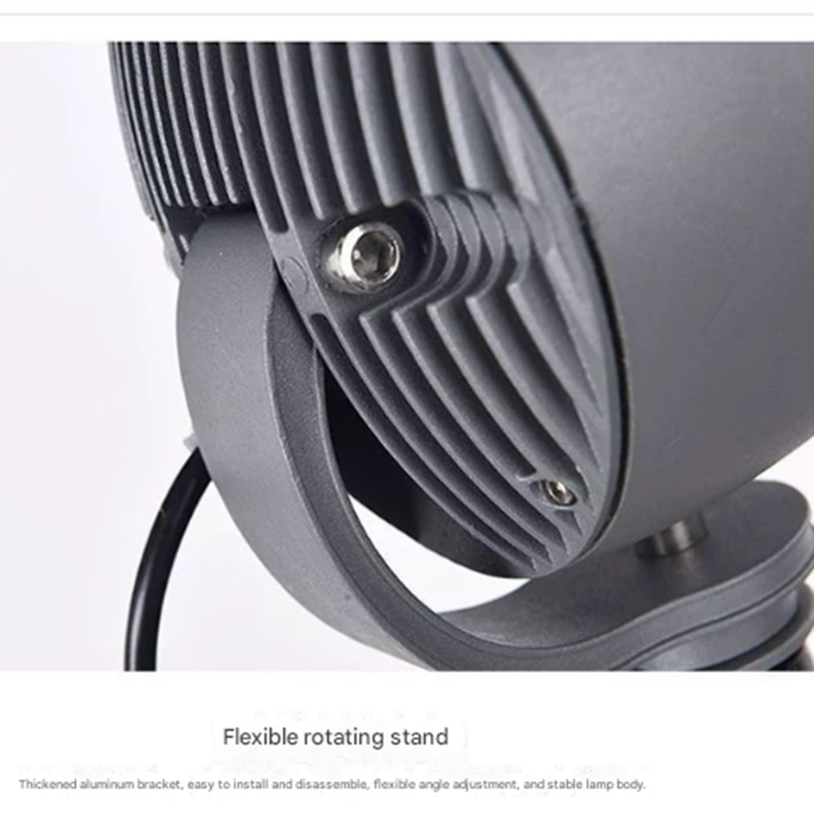 Projecteur Rotatif – Éclairage De Pelouse, Projecteur pour Arbres De Parc À 270°, Lampe D'extérieur Décorative Ronde, Étanche IP65(A-Warm White,220(30W))