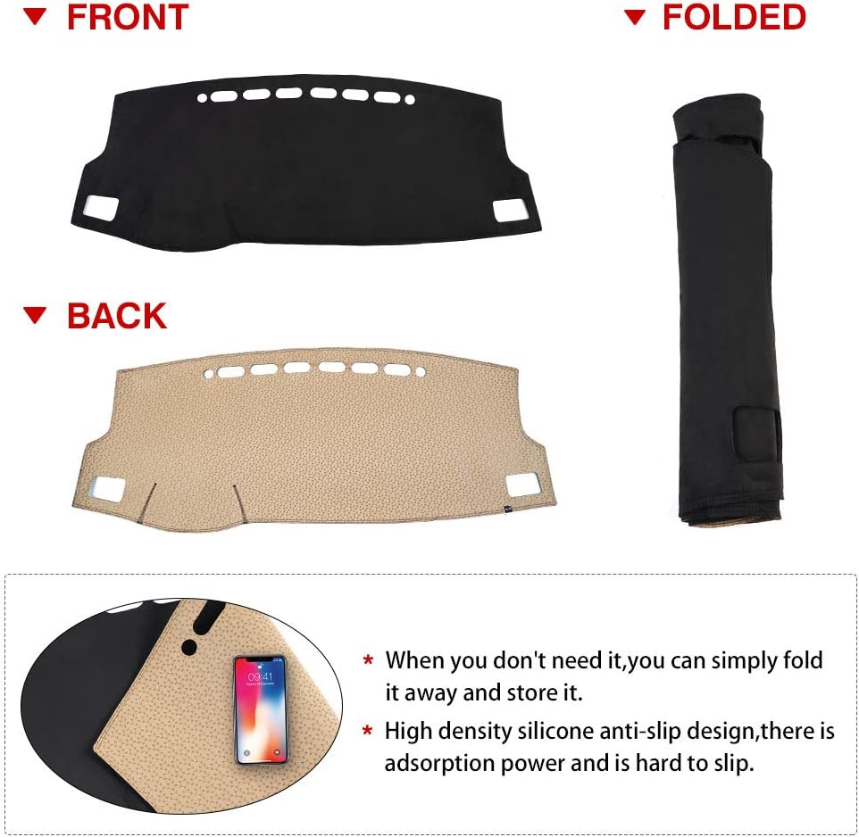 CARTIST Dashboard Cover Mat for 2014-2018 Toyota Corolla Accessories Dash Cover Flannel Dash Mat Sunshade Glare UV Rays Protector