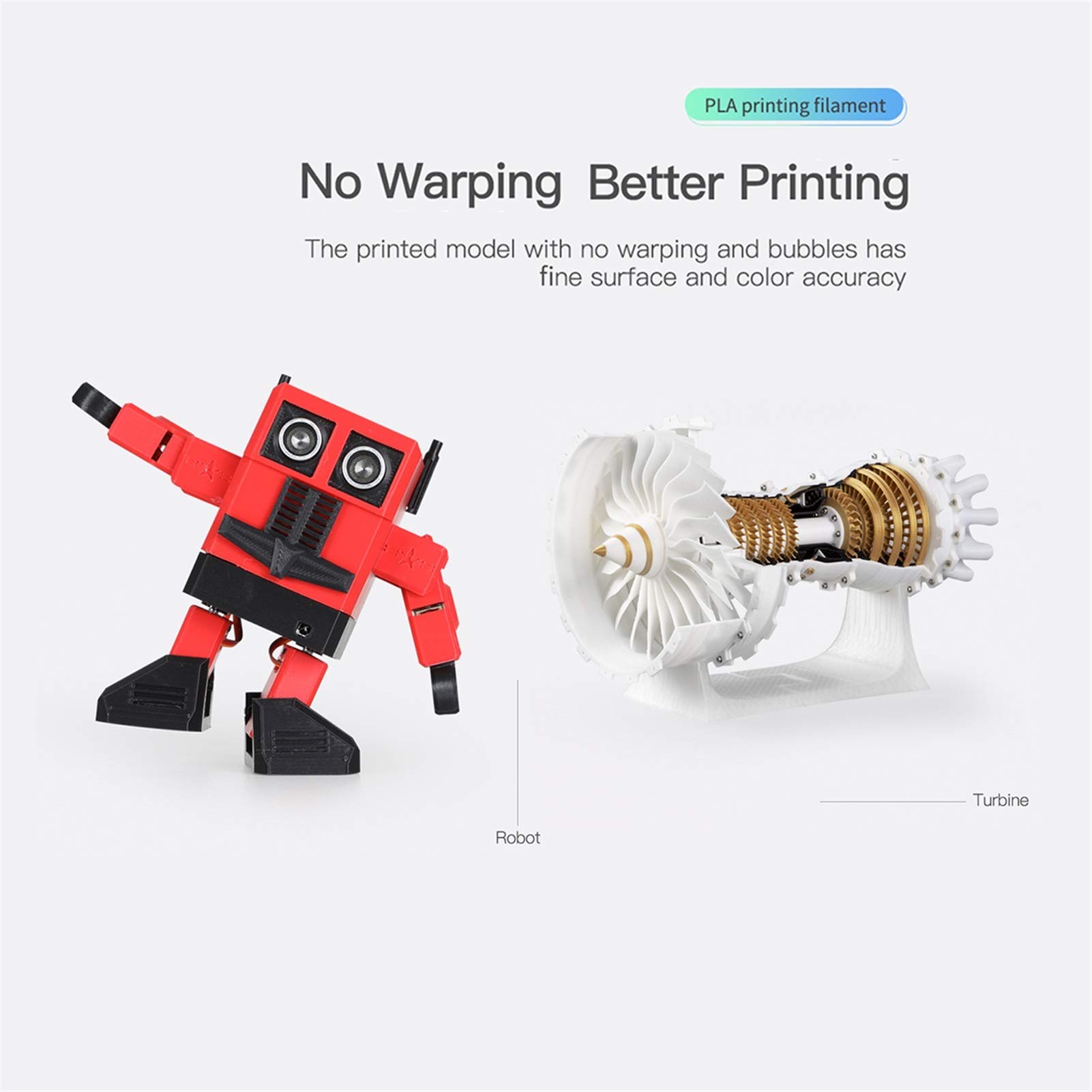 3D-Drucker CR-PLA-Filament, 1,75 mm 1 kg, Filament-Maßgenauigkeit +/- 0,02 mm, 3D-Drucker-Filament (Farbe: Gold)