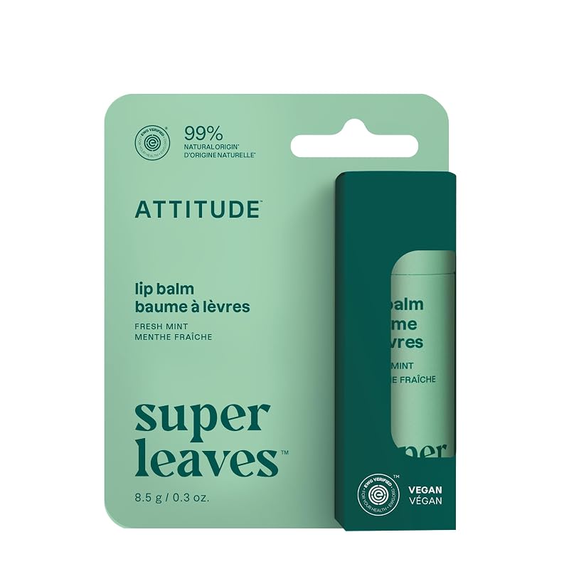 BIO SPECTRA ATTITUDE Bálsamo Labial Fresh Mint com manteiga de karité, óleo de coco e óleo de oliva, 8,5 g