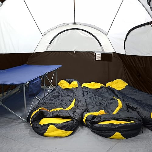 Miniatura 3 de CAMPROS CP Tienda de campaña para 8 personas, tienda familiar resistente a la intemperie, 5 ventanas de malla grandes, doble capa, cortina dividida