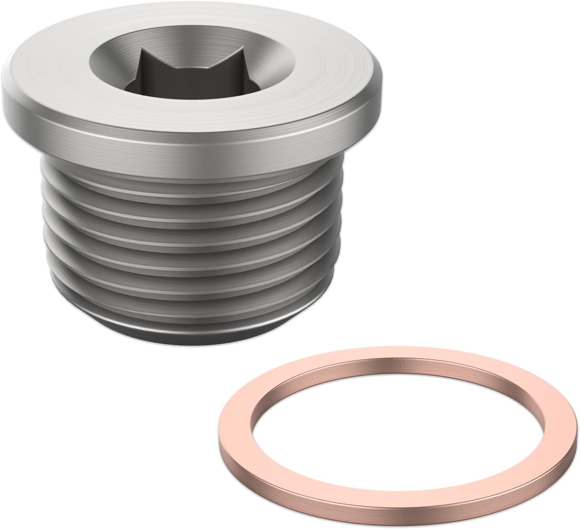 O2 Oxygen Sensor Plug Standard with Copper Washer M18 x 1.5 - Universal Fit with Inner Hex Head