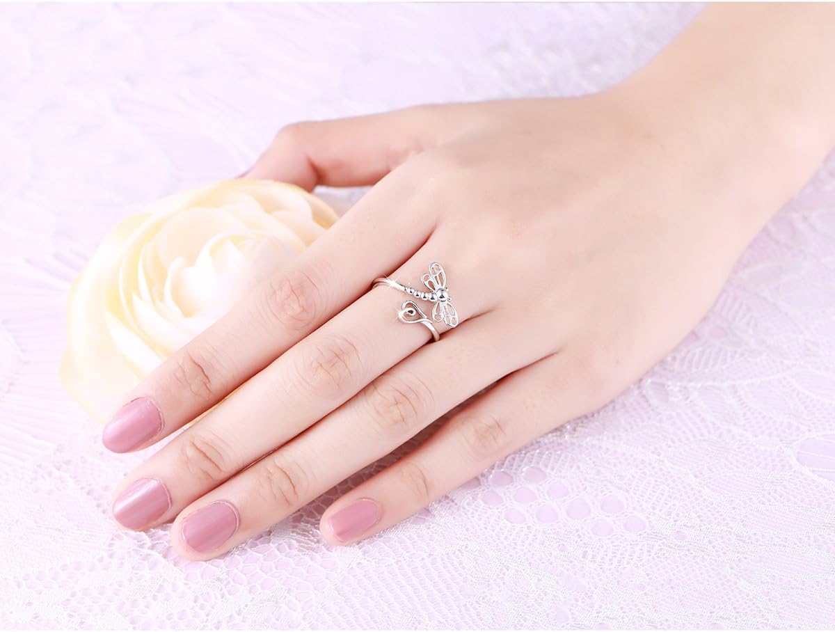 DAOCHONG 925 Sterling Silver Open Animal Rings for Women (Resizable Ring) - Image 5