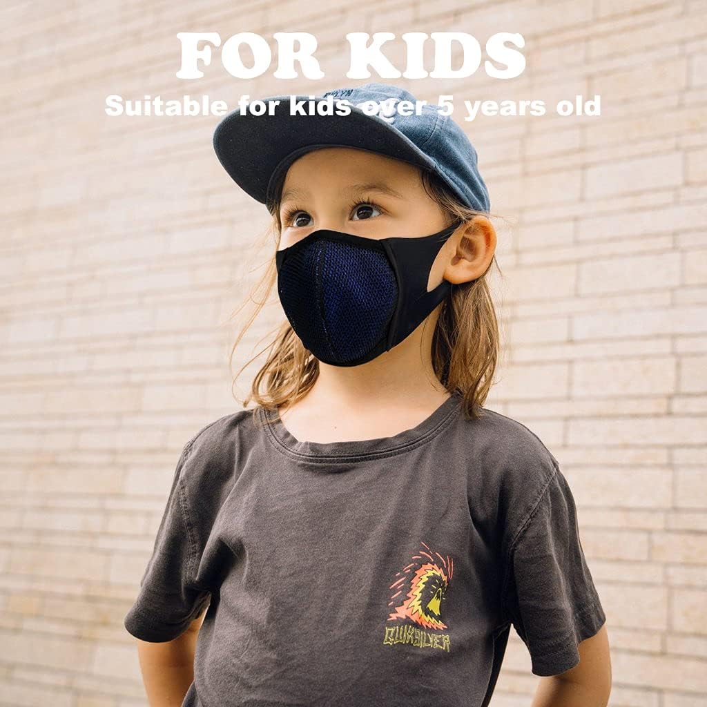 M MULGARIA Face Mask for Kids Boys Girls Youth Mesh Sports Masks Breathble Reusable Washable Exercise for Outdoor Home School Green 3 Pack : Sports & Outdoors