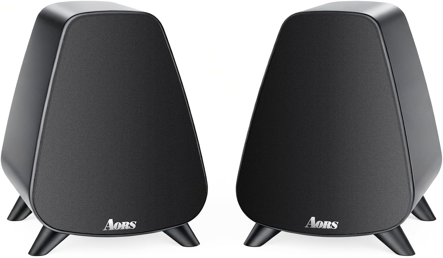 Powered Bookshelf Speaker,Active Bluetooth 5.3 – 80W RMS 2-Way Stereo / 3″ Aluminum Long-Stroke Woofer & 20 mm Silk Dome Tweeter, RCA + Optical Inputs, Sub-Out & Remote Wooden（AS-31Matte Black）