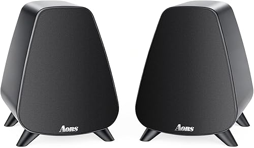 AS31 - Altavoces activos para estantería con Bluetooth -2.0, altavoces estéreo para computadora de escritorio, altavoces de monitor 80WRMS/3 Negro