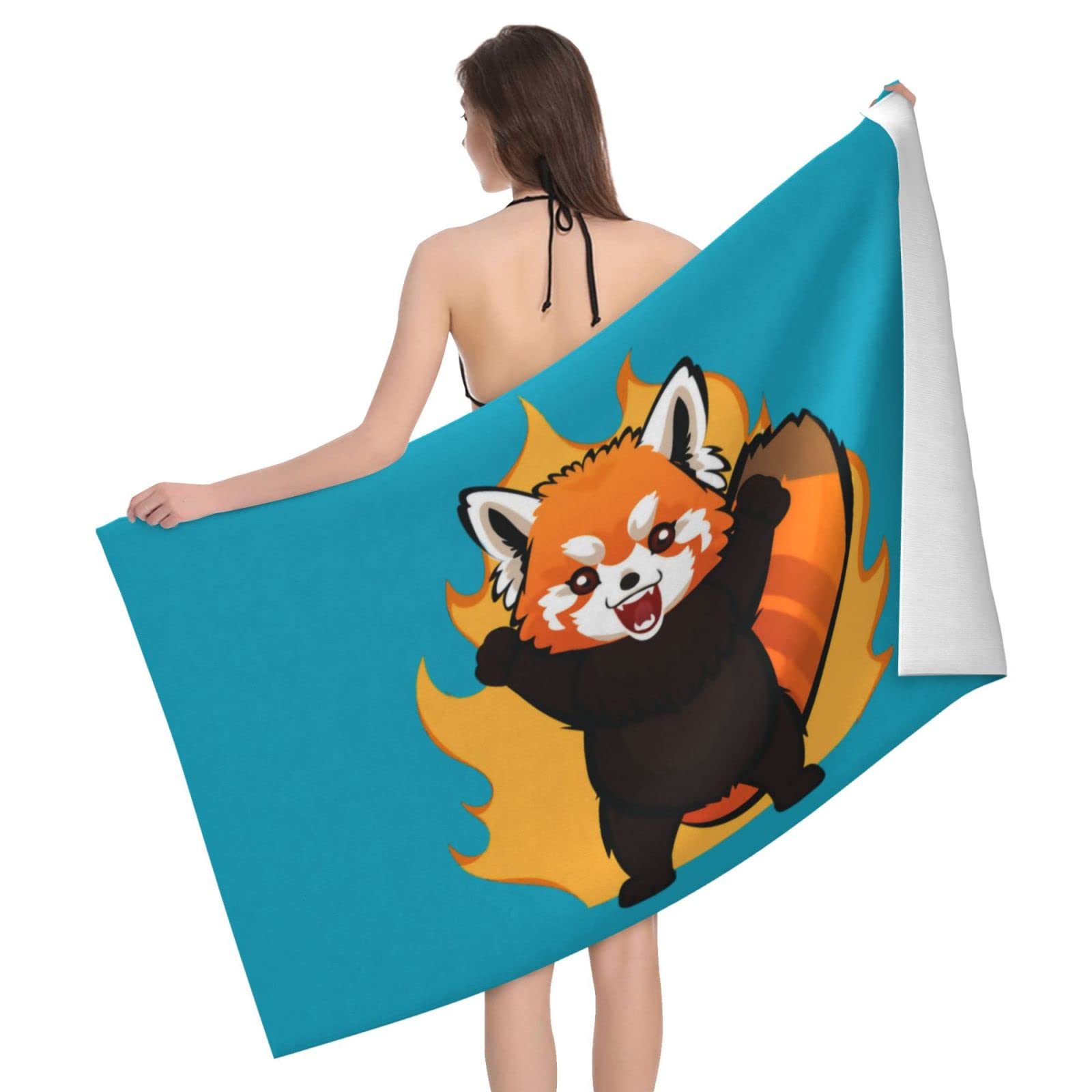 Lawenp Squirrel Beach Towel, Lightweight Sand Free Quick Dry Microfiber Absorbent Bath Towel for Kids, Adults, Swimming, Bath, Yoga, Pool, Travel, Camping 32"X52"