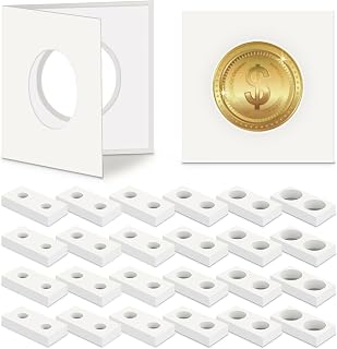 Outus 300 Self Adhesive Coin Holders, Cardboard 2" x 2" Holders, Many Assorted Sizes Coin Flips Collection Supplies Collecting Cardboard Accessories for Collectors (6 Size)