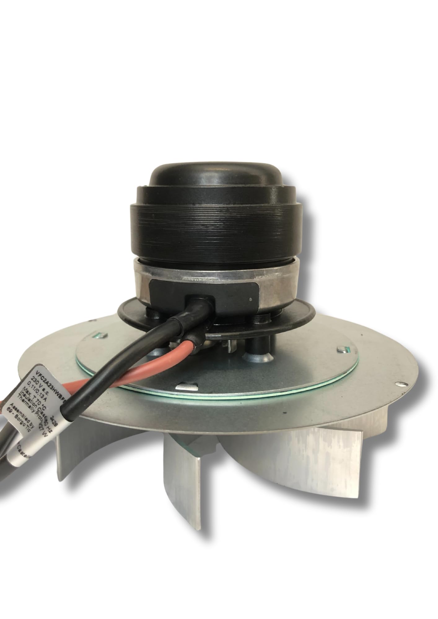 ESTRATTORE ASPIRATORE FUMI PER STUFE A PELLET CON MOTORE ECOFIT 2RECA3, FANDIS VFCA23 con Ventola da 25mm di altezza, Potenza 23/27 Watt, Diametro ventola 150mm