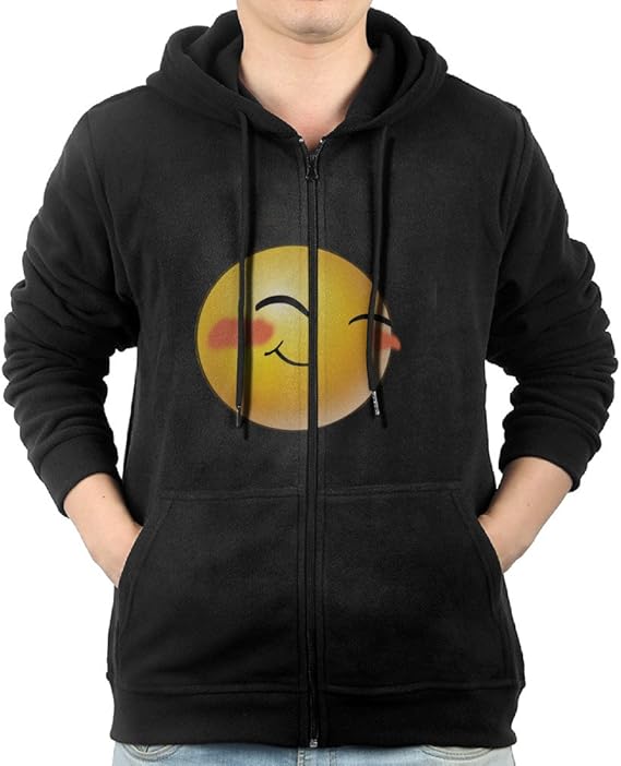 Amazon Co Jp Gimo22 ギモ22 顔文字 絵文字 笑顔 フェイス 恥ずかしい アイコン メンズ 大人 パーカー フード フルジップ 今季最新 ジャージ フィットネス かわいい Black Xxl ファッション