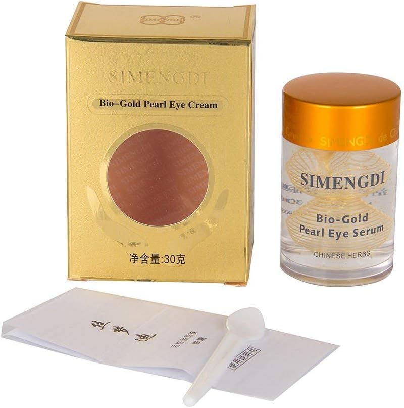 Simengdi Silk Essence Eye Serum – Bio Gold Pearl Gel for Dark Circles and Eye Puffiness – Anti Aging, Anti Wrinkle and Cell Renewal Serum - Chinese Herbs and Pearl Powder 1 Ounce