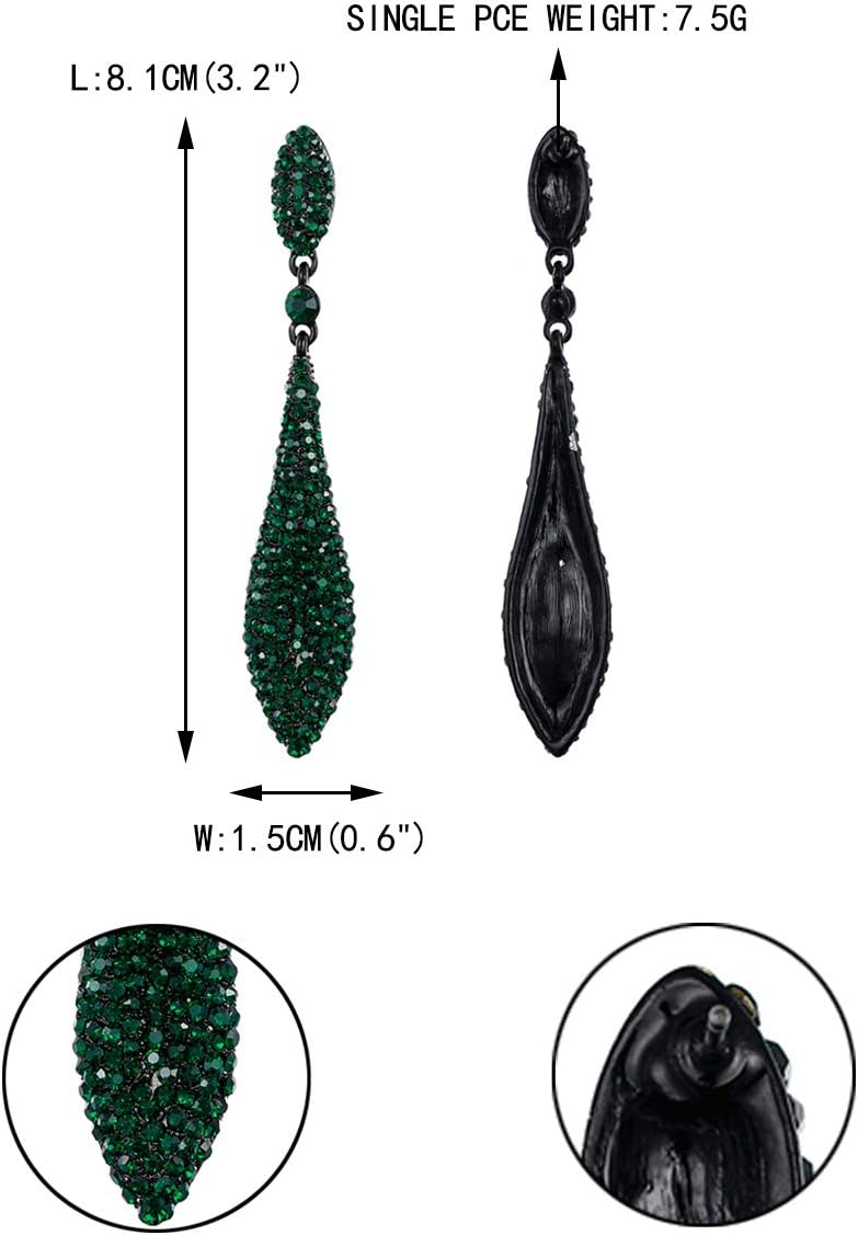 EVER FAITH Austrian Crystal Wedding Prom Jewelry Double Waterdrop Bridal Party Pierced Dangle Earrings for Women - Image 4