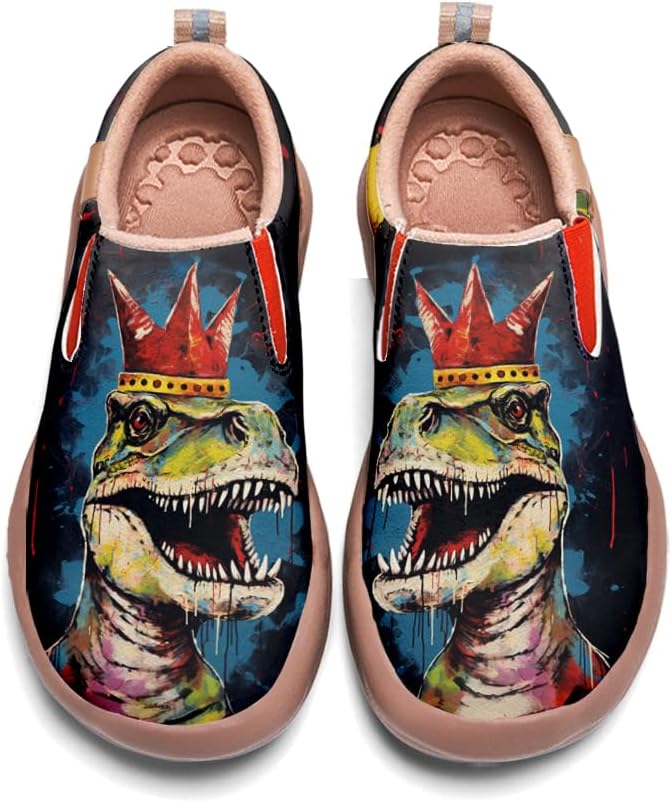 Kids Slip-on Loafers Boys Girls Comfortable Travel Shoes Lightweight Casual Walking Shoes Graffiti Art