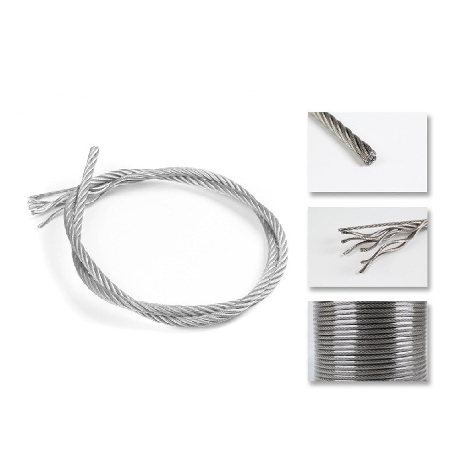 Lina stalowa Lina stalowa ze stali nierdzewnej 304 o średnicy 0,3-8 mm, 2-100 m, linka do podnoszenia odzieży wędkarskiej(3mm,2 Meter)