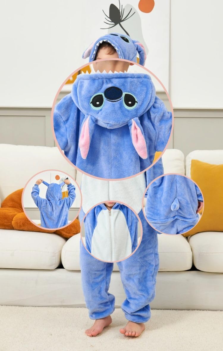 Unisex Kids Flannel Animal Onesie Pajamas - Cosplay Costume for Halloween and Home - Image 3